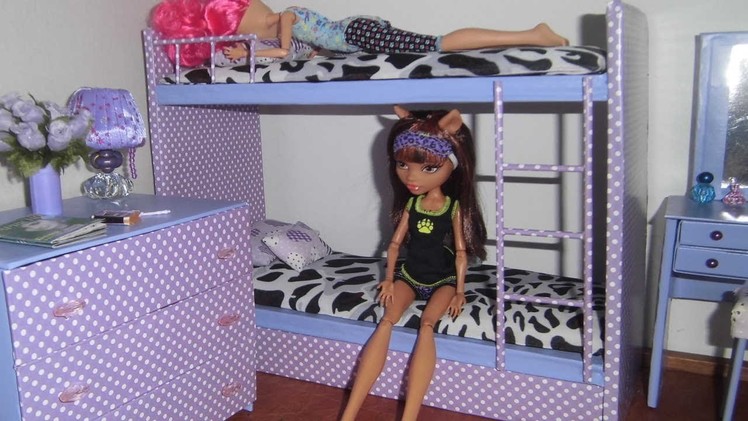 Como fazer beliche treliche para boneca Monster High, Barbie e etc
