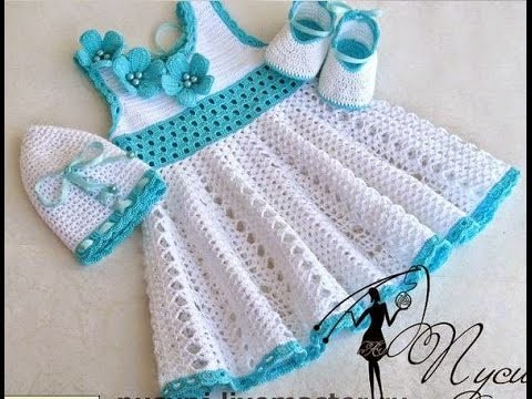 Crochet dress| How to crochet an easy shell stitch baby. girl's dress for beginners 10