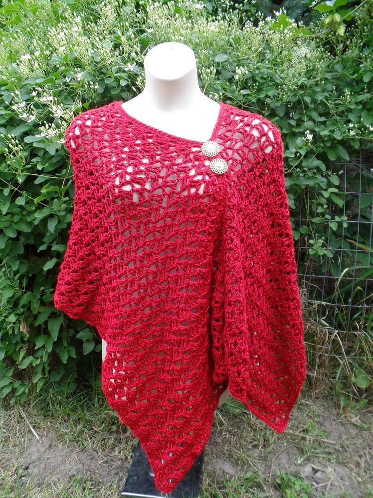 #Crochet Womens Easy Poncho Shawl #TUTORIAL