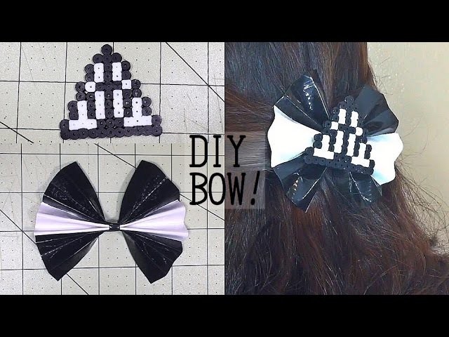 DIY Deathly Hallows bow! Duck tape and perler beads!