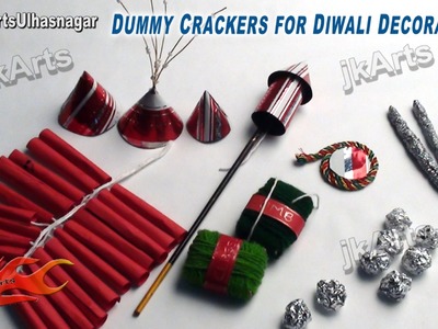 DIY How to make Dummy Crackers for Diwali Decoration(School Project) - JK Arts 417