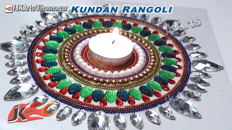 DIY Kundan Rangoli Design on OHP Sheet | How to make | JK Arts 402