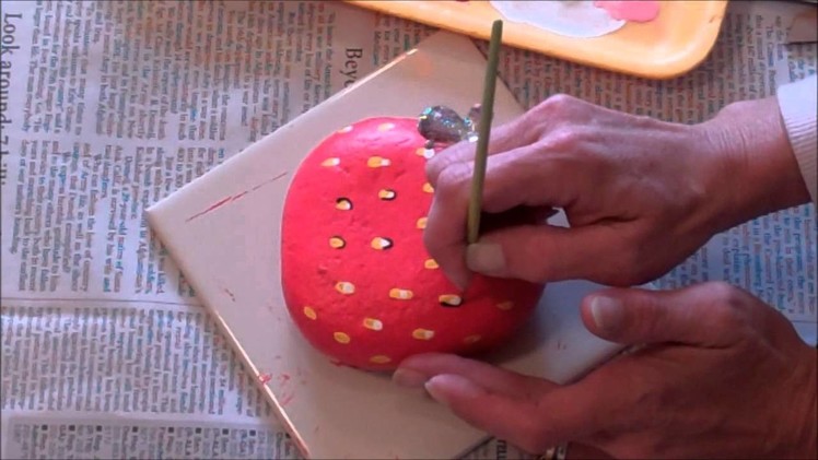 How 2 Paint A Rock Into A Juicy Strawberry