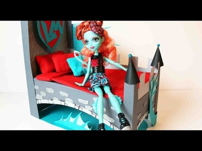 How to make a Lorna McNessie doll bed tutorial - Monster High