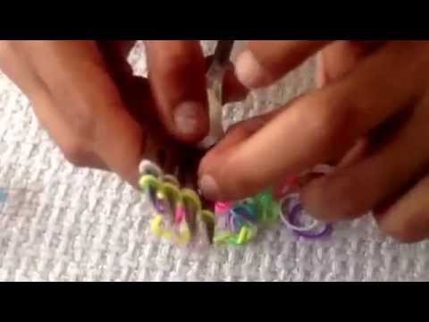 How to make hexafish loom band friendship bracelet using fork for beginners easy step by step