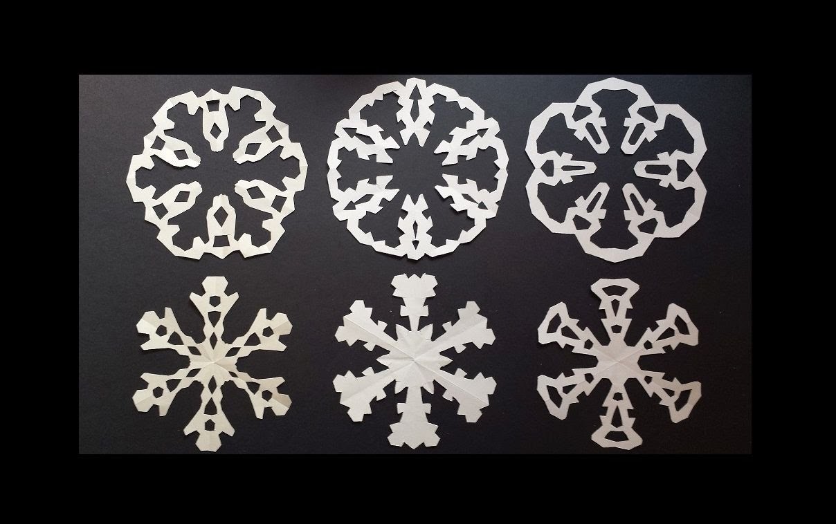 Paper snowflake designs - how to make paired snowflakes in one cut - EzyCraft