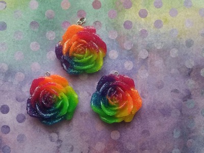 Rainbow glitter resin rose tutorial