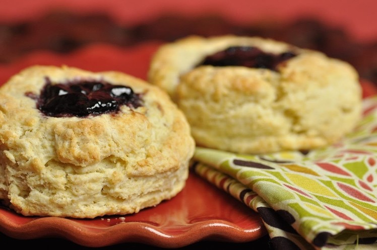 Scones Topped With Preserves Recipe Demonstration - Joyofbaking.com