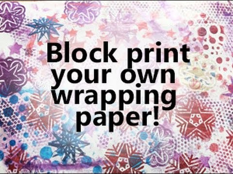 Simple & Easy Christmas crafts - block printing wrapping paper