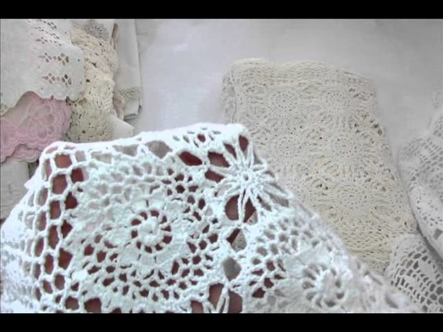 Thrifting Haul doilies, curtains, materials and trim