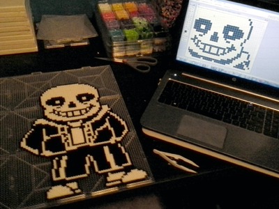 Undertale's Sans Made Out of Perler Beads