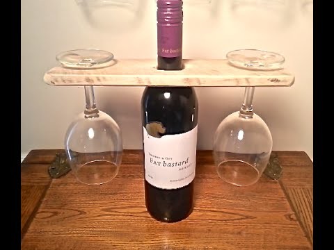 WOOD PALLET WINE BOTTLE AND GLASS DISPLAY HOLDER -PALLET PROJECTS