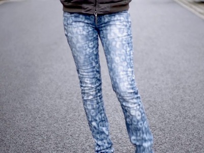 DIY bleach patterned jeans | Animal print