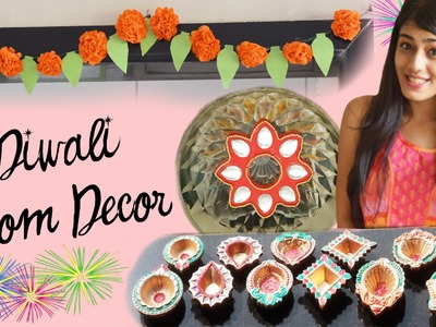 DIY Diwali Room Decor 2014 | Paper Flowers, Floating Kundan & Diyas