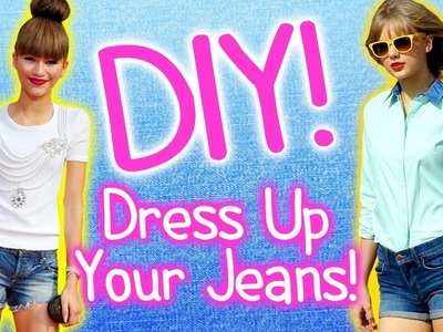 DIY Fashion ~ 4 Ways to Dress Up Jeans! Ombre, Studs & Lace!