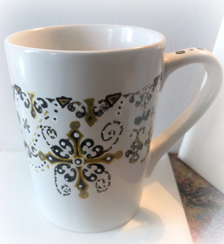 #lovefallart. DIY Doodle Mugs. how to paint a mug with glass paints