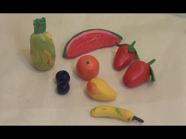 Make Fruits with Porcelain Clay. DIY.
