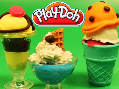 Play Doh Scoops 'n Treats DIY Ice Cream Cones, Sundaes, Playdough Sweets Confections
