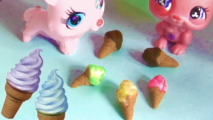 Playdoh LPS Food Ice Cream Cone DIY Littlest Pet Shop Doll  Play Doh