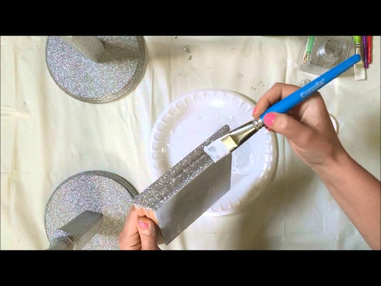 Tutorial how to apply glitter on wooden surfaces DIY