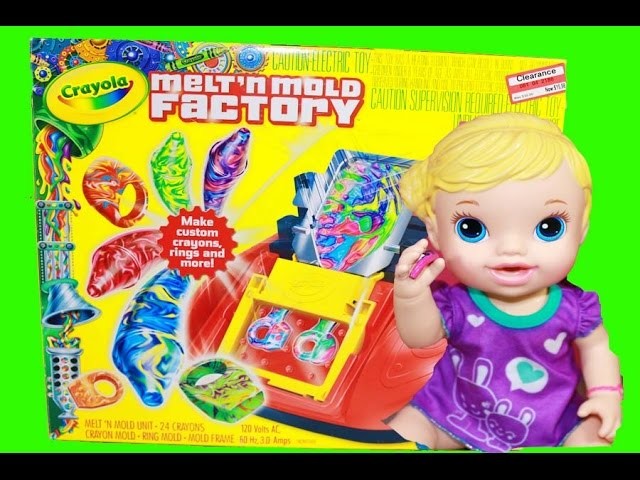 Crayola Melt N Mold Factory DIY RINGS For BABY Alive Dolls TOY FAIL Rainbow Crayon Maker Molds