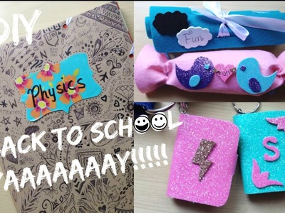 DIY Back To School Supplies | Mini book key chain | NO SEW Make-up bag | Reusable Notebook cover :)