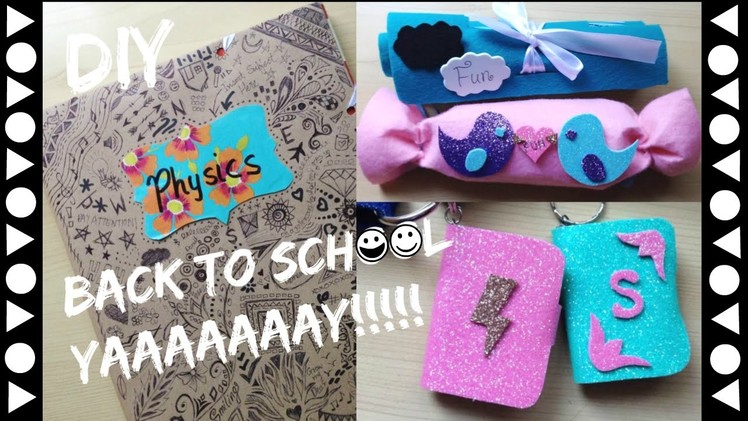 DIY Back To School Supplies | Mini book key chain | NO SEW Make-up bag | Reusable Notebook cover :)