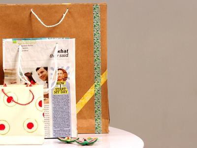 DIY : How To Make Paper Gift Bags | Easy Newspaper Craft Tutorial