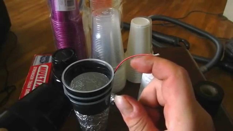 DIY HV capacitior in 2 minnutes or less. Cup-Caps Quick and dirty method.