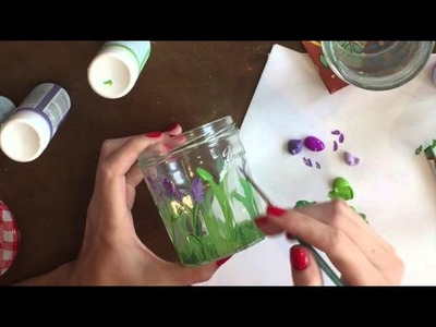 DIY Painted Candle Using Upcycled Jam Jar