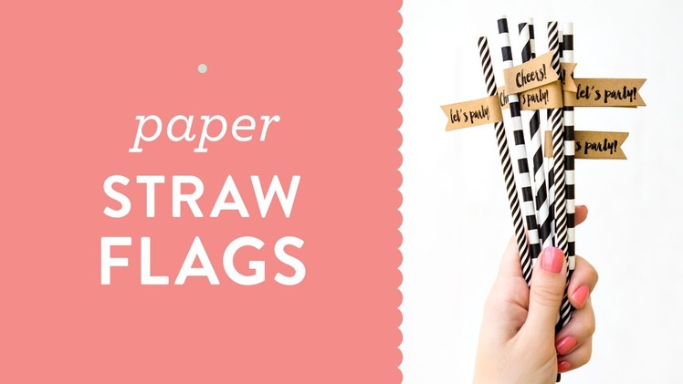 DIY Paper Straw Flags with Printable Word and Pages Template