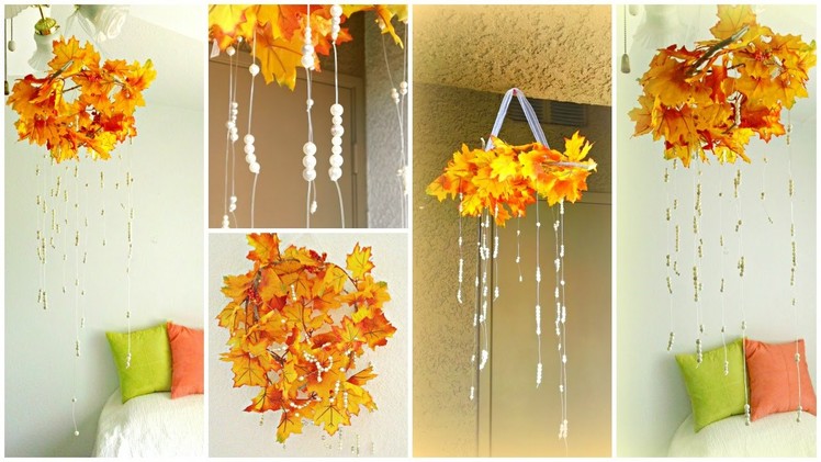 Fall Decor DIY: Fall Leaves Chandelier!