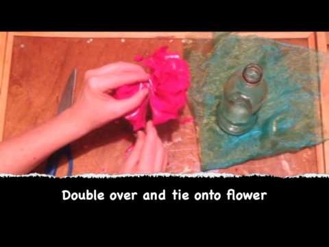 'How To' make a flower from plastic bag- Re-purposing rubbish