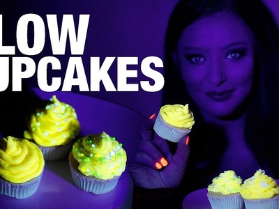 How to make GLOW in the dark Cupcakes - UV reactive! - DIY Halloween Food ideas