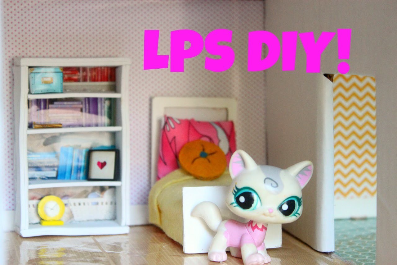 LPS DIY How to make a miniature bookshelf for dollhouse