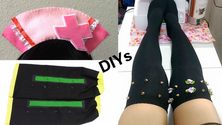 3 Halloween DIYs: DIY Hatsune Miku Nurse Headband + Kagamine Rin Arm Warmers + Spiked Thigh highs