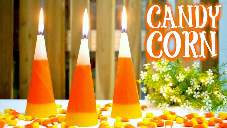 DIY Fall Room Decor | How to Make Candy Corn Candles
