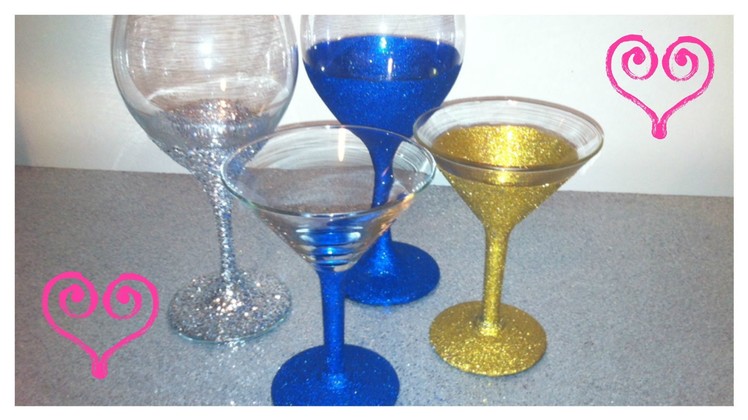 DIY: Put glitter on wine & martini glasses