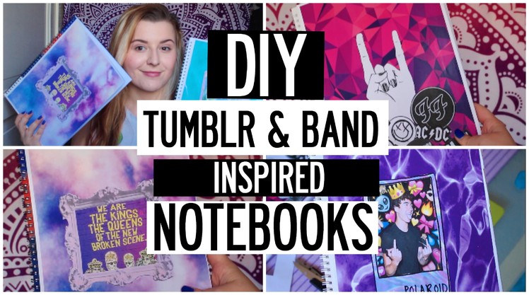 DIY TUMBLR & BAND INSPIRED NOTEBOOKS + BOOKMARKS!