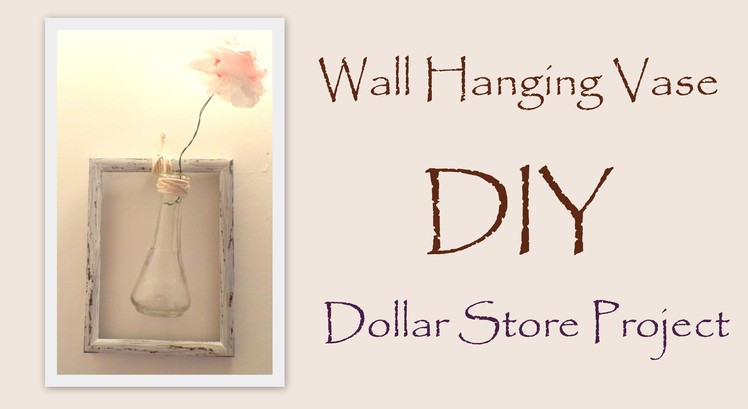 DIY Wall Decor-Hanging Vase with Paper Flower- Easy Dollar Store Project | by Fluffy Hedgehog