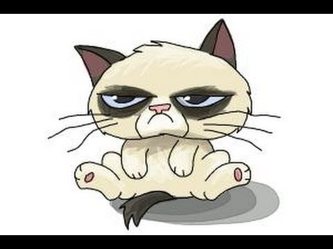 How to draw Chibi Grumpy Cat