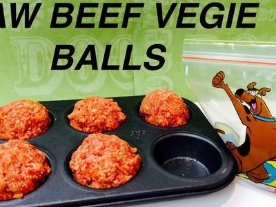How to make RAW BEEF & VEGETABLE MEATBALLS FOR DOGS - DIY Dog Food by Cooking For Dogs