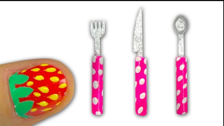 Miniature doll cutlery or silverware: spoon, fork and knife tutorial - Dollhouse DIY