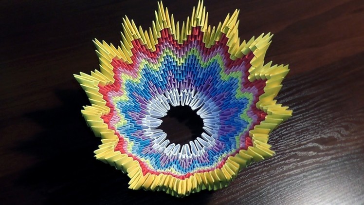 3D origami vase (basket) tutorial (instruction)