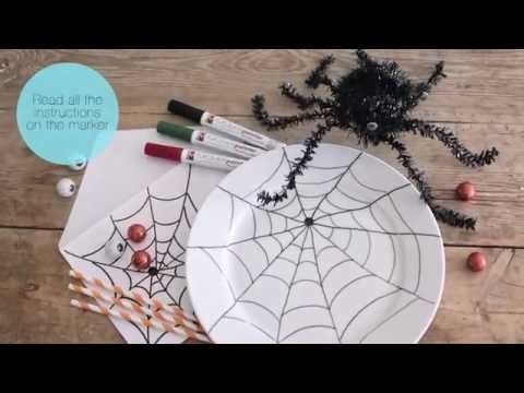 DIY: Halloween decorations with porcelain markers by Søstrene Grene