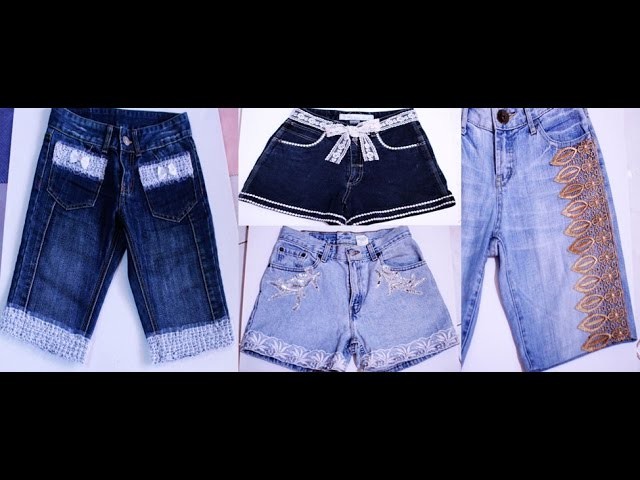 DIY Laced Trim Shorts-Recycle and Re-design Your Old Shorts-Jean- Beautyklove