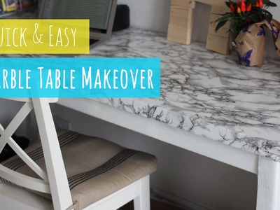 DIY Marble table, quick and easy table makeover