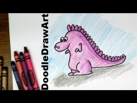 Drawing: How To Draw a Cartoon Baby Dragon - Easy Drawing Tutorial!  [HD]
