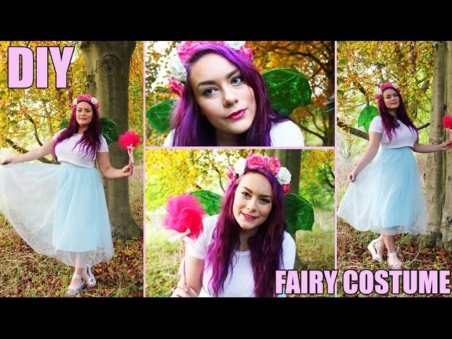 Fairy Halloween Costume (DIY Cellophane Wings, costume & makeup)