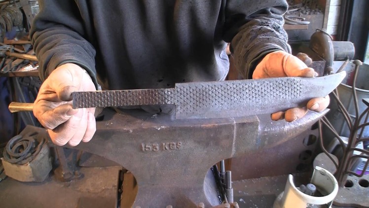 Farriers Rasp Forged Knife part 1